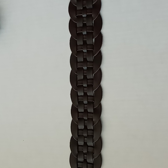 Gap Women's Braided Leather Belt Brown Size Medium Brass Buckle - Picture 14 of 16